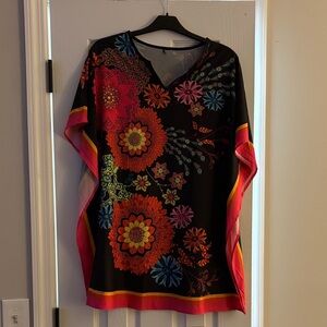 Floral Black and Red Women's Dress